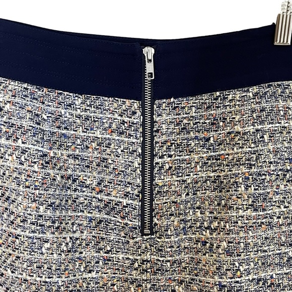 J. Crew Womens Multicolor Tweed Fringed Raw Hem Mini Skirt SIze 10 Back Zip - Picture 7 of 11